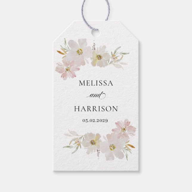 Blume für Creme und Wasserfarben Geschenkanhänger (Vorderseite)