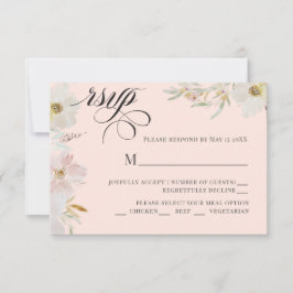 Blume für Creme und Wasserfarben RSVP Karte