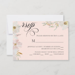 Blume für Creme und Wasserfarben RSVP Karte