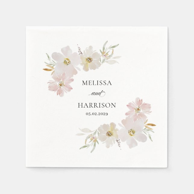 Blume für Creme und Wasserfarben Serviette (Vorderseite)