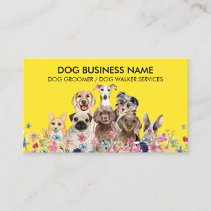 Blume für das Branding von Hunden Walker Visitenkarte