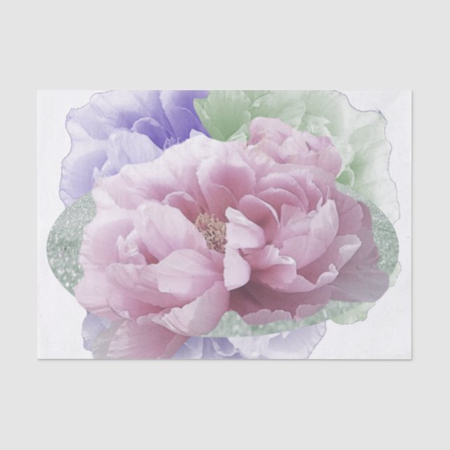 Blume für das mehrfarbige Tissue Seidenpapier (Vorderseite)