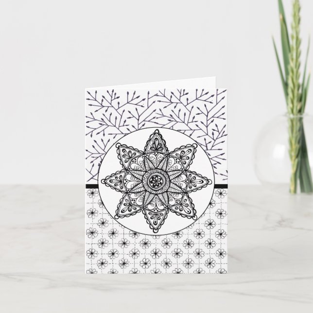 Blume für den leeren Notizkartenstern Dankeskarte (Vorderseite)
