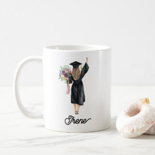 Blume für die Aquarellschule hinzufügen Kaffeetasse