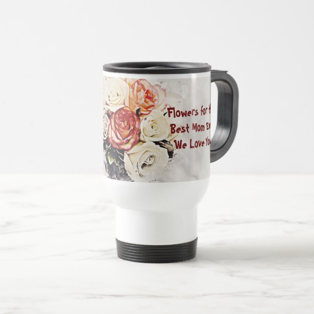 Blume für die beste Mama...Tasse Reisebecher (VorderseiteRechts)
