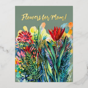 Blume für die beste Mutter! Folien Feiertagspostkarte
