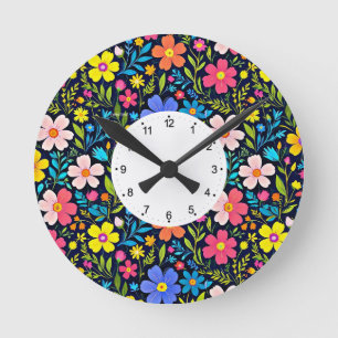 Blume für die Blumenbemalung - 38875 Runde Wanduhr