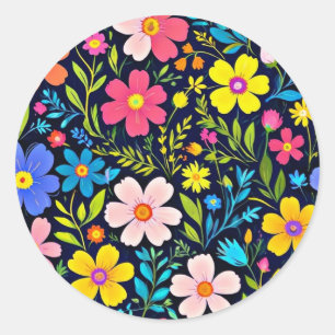 Blume für die Blumenbemalung - 38875 Runder Aufkleber