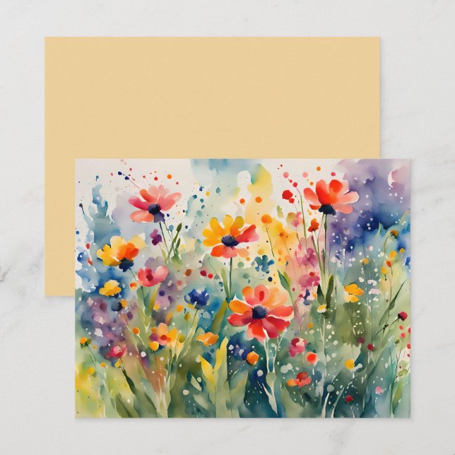 Blume für die Blumenzwiebelflora der Wasserfarbe G Dankeskarte (Vorne/Hinten)