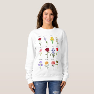 Blume für die Geburtsmonate Alle 12 Monate Sweatshirt