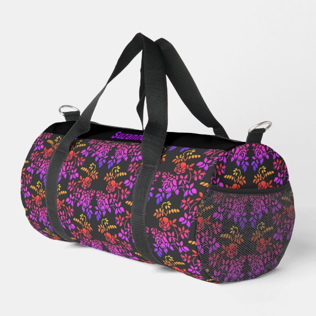 Blume für die gefestigte Rose Personalisiert Duffle Bag (Rechte Ecke)