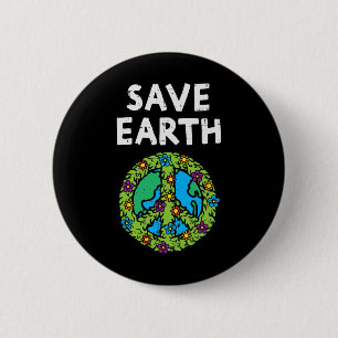 Blume für die Kennzeichnung von Erdfriedenszeichen Button