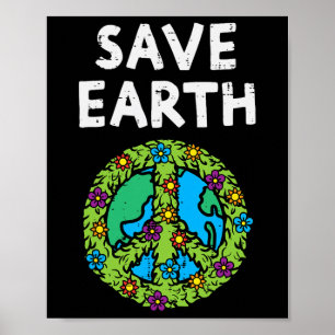 Blume für die Kennzeichnung von Erdfriedenszeichen Poster