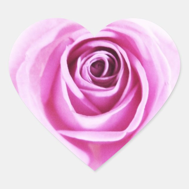 Blume für die Liebe in Rosa, Soft Pink Herz-Aufkleber (Vorderseite)