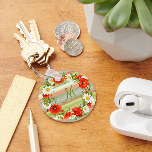 Blume für die Poppies Monogramm Schlüsselanhänger (Schreibtisch)