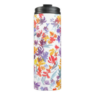 Blume für die Sommerwiese in Aquarellfarben Thermosbecher