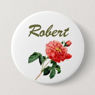 Blume für die Vintage rote Rose Button