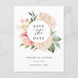 Blume für Erdnüsse und Gold Save the Date Postkarte