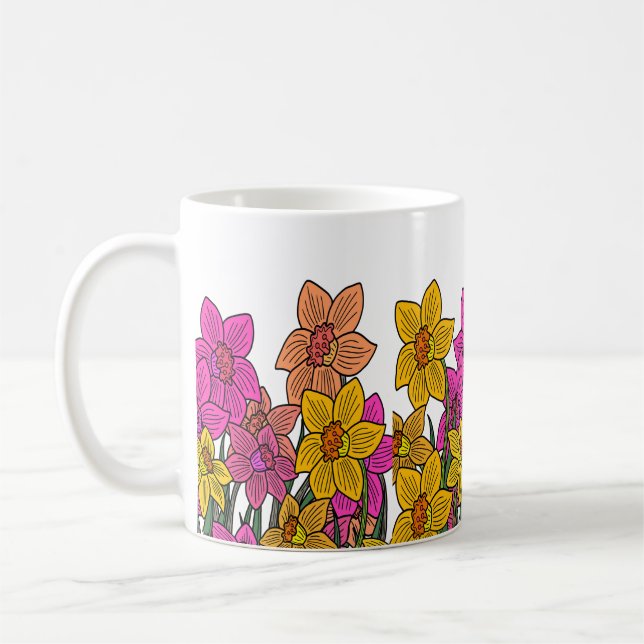 Blume für farbenfrohe Kleidung Kaffeetasse (Links)