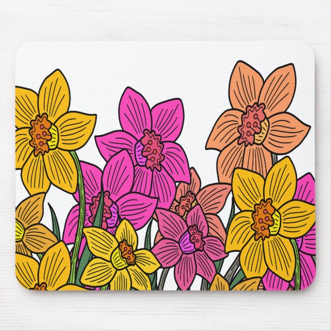 Blume für farbenfrohe Kleidung Mousepad (Vorne)