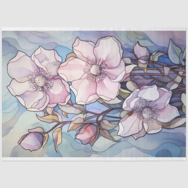 Blume für festgehaltenes Glas Seidenpapier (Vorderseite)