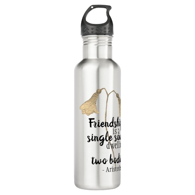 Blume für Freundschaftsangebote Edelstahlflasche (Vorderseite)