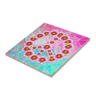 Blume für Friedenszeichen Fliese