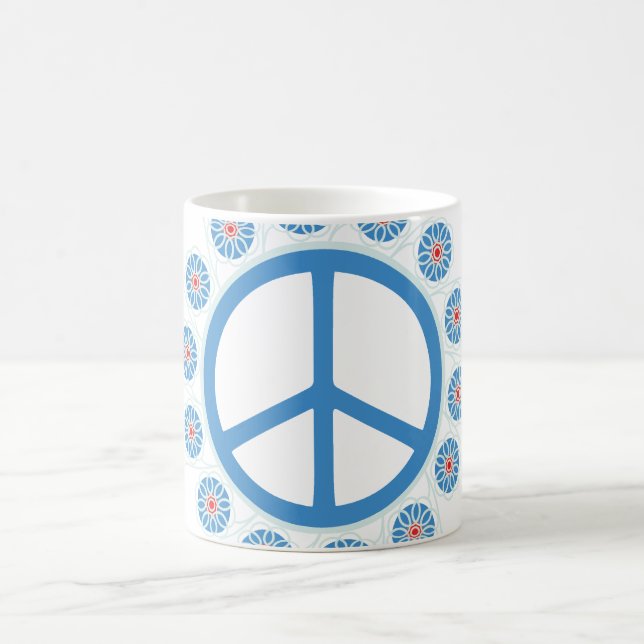 Blume für Friedenszeichen Kaffeetasse (Mittel)