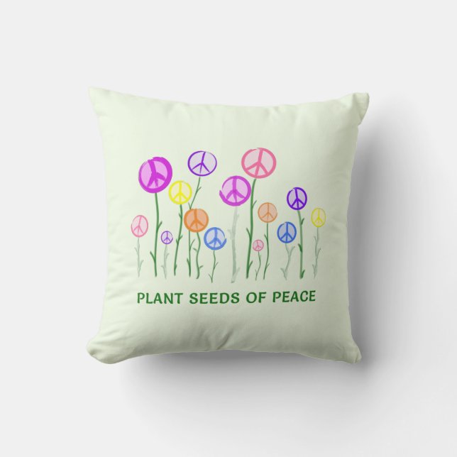 Blume für Friedenszeichen Kissen (Vorderseite)