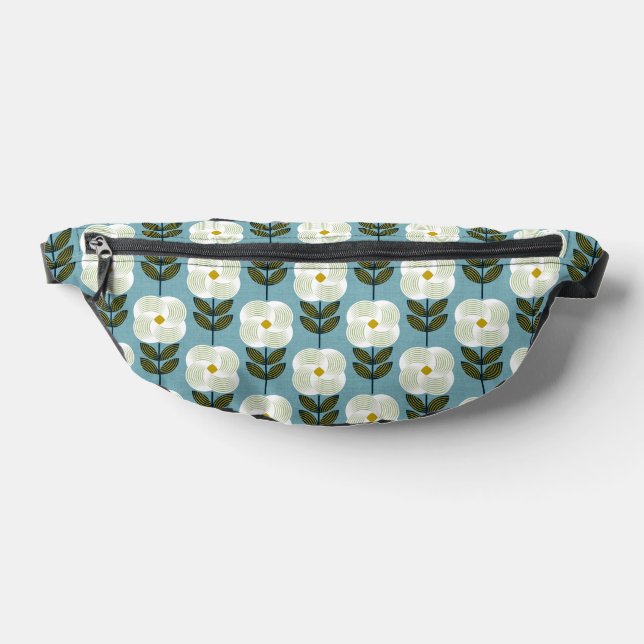 Blume für frisch Glamour - weiß und blau Bauchtasche (Ablage )