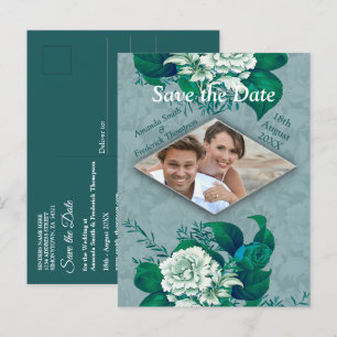 Blume für grüne/weiße Rosen im Grünbuch Ankündigungspostkarte