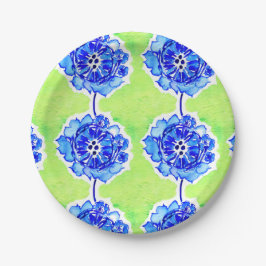Blume für grünes und blaues Wasser Pappteller