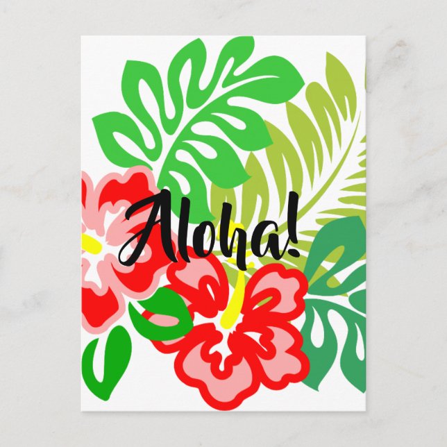 Blume für hawaiianischen Hibiskus Postkarte (Vorderseite)