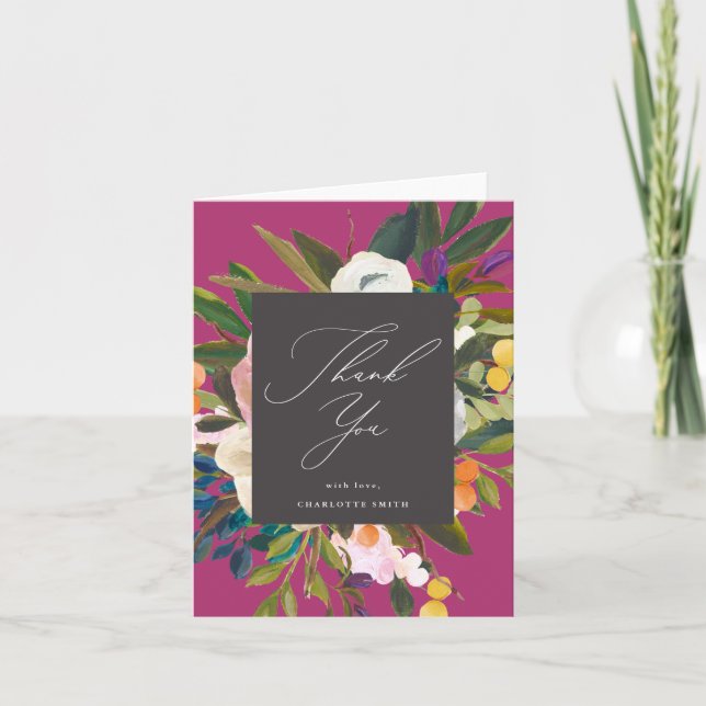 Blume für helle Zitrusfrüchte | Merlot Dankeskarte (Vorderseite)