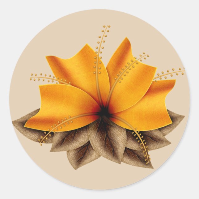 Blume für Herbst Runder Aufkleber (Vorderseite)