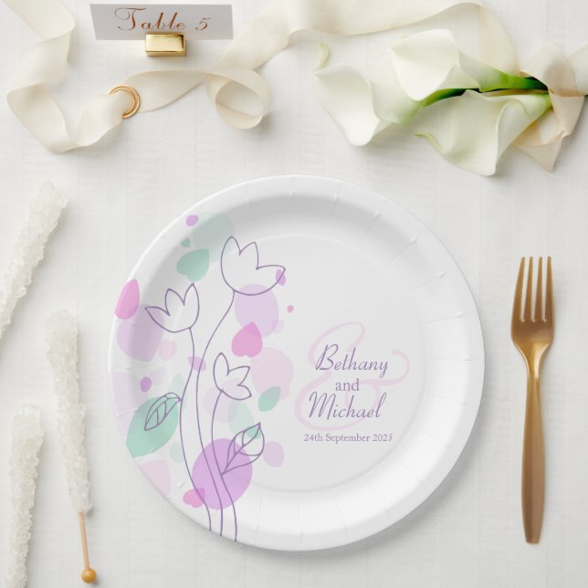 Blume für Hochzeitsblätter Pappteller (Hochzeit)