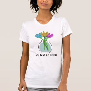 Blume für hübsche Glitzer T-Shirt