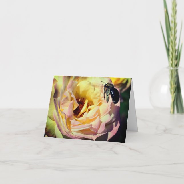 Blume für Hummeln und Rose Dankeskarte (Vorderseite)