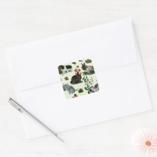 Blume für Hunde Quadratischer Aufkleber