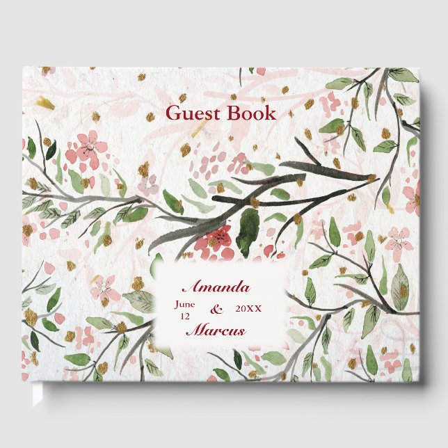 Blume für japanische Kirschblüten Gästebuch (Vorderseite)
