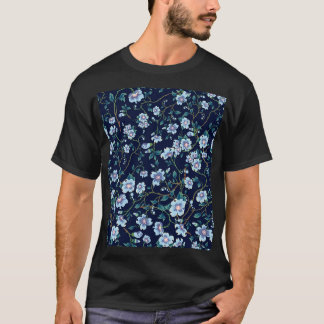 Blume für Kinder: nahtlos dunkelblau T-Shirt