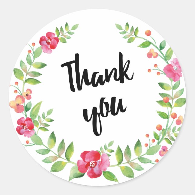 Blume für Kränze Runder Aufkleber (Vorderseite)