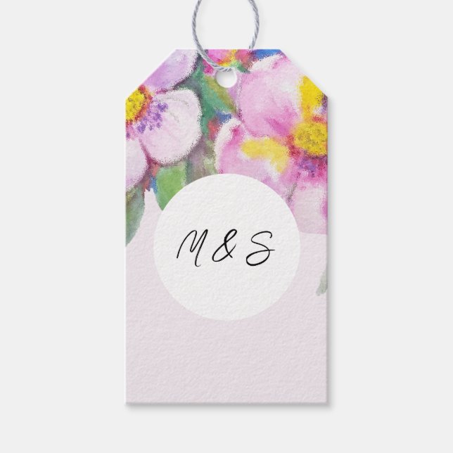 Blume für künstlerische Pfirsiche Personalisiert Geschenkanhänger (Vorderseite)