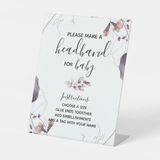 Blume für lila Aquarellbilder - Headband Sockelschild