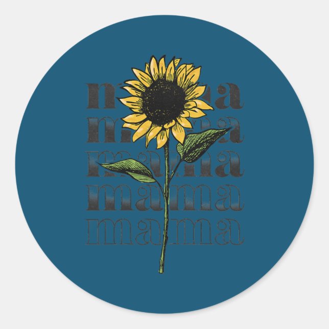 Blume für Mama-Sonnenblumen Runder Aufkleber (Vorderseite)