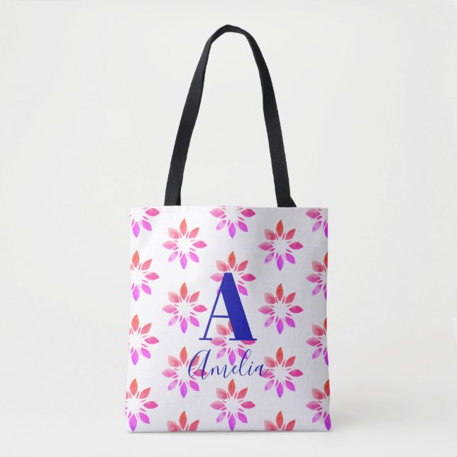 Blume für Monogramm; rückwirkendes Muster für Wass Tasche (Vorderseite)