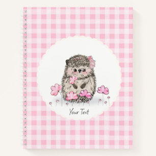 Blume für niedliche Igel rosa Muster Notizbuch