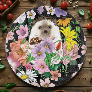 Blume für niedliche Igel Schneidebrett