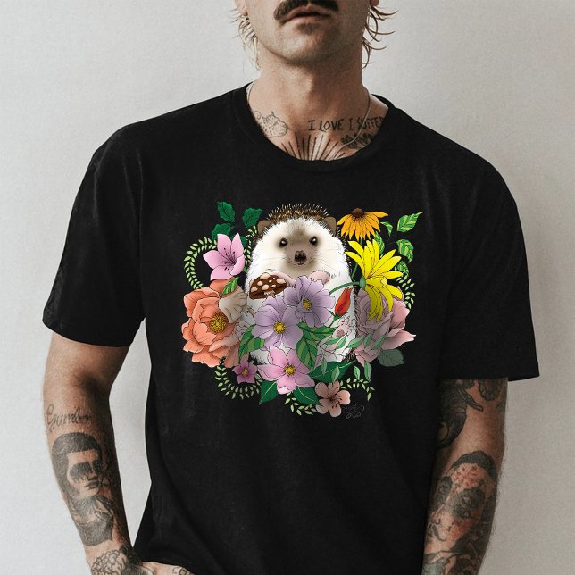 Blume für niedliche Igel T-Shirt (Von Creator hochgeladen)