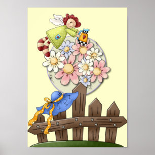 Blume für niedliche Landbewohner Poster